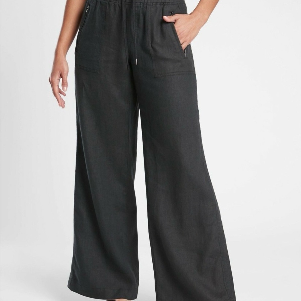 Athleta Charcoal Wide-Leg Pants
